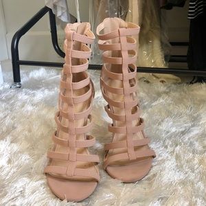 Nude Caged Heels